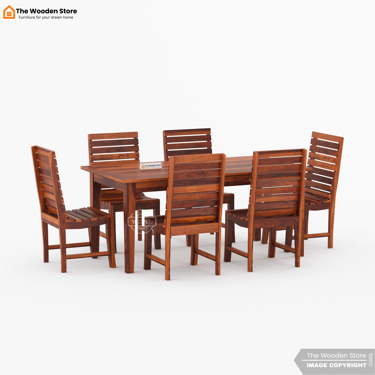 Glen 6 Seater Dining Set (Honey Finish)