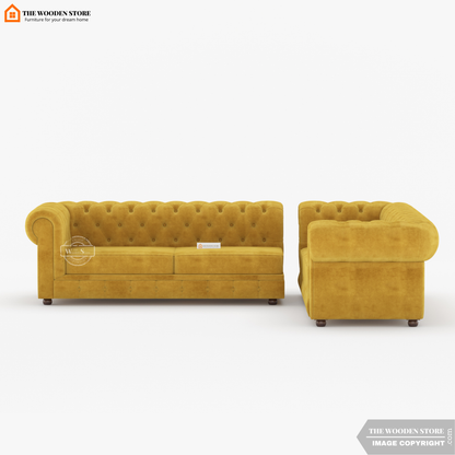 Ronin Sectional L -Shape Corner Sofa (Orange Gold)