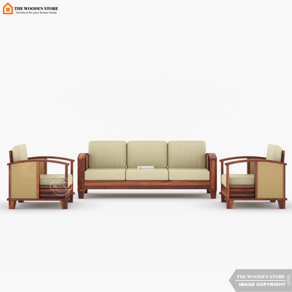 Parsons 3+1+1 Cane Sofa Set (Honey Finish)
