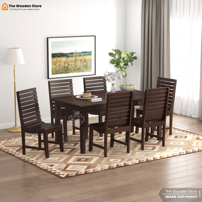 Glen 6 Seater Dining Set (Walnut Finish)