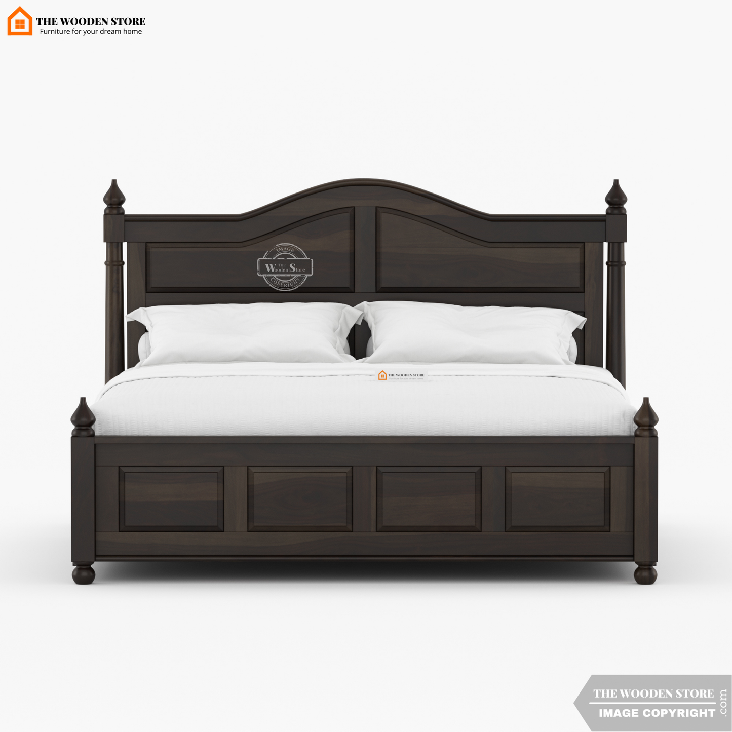 Boonville Hydraulic Bed With Storage (Queen Size, Walnut Finish)