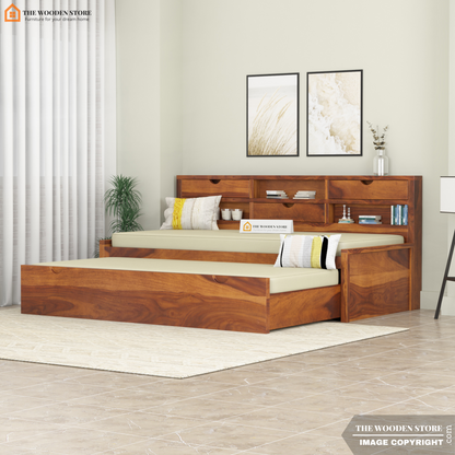 Coco Kids Trundle Bed (Honey Finish)