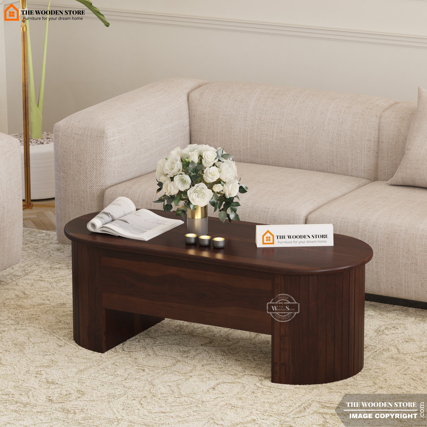 Breidy Lift Top Coffee Table (Walnut Finish)