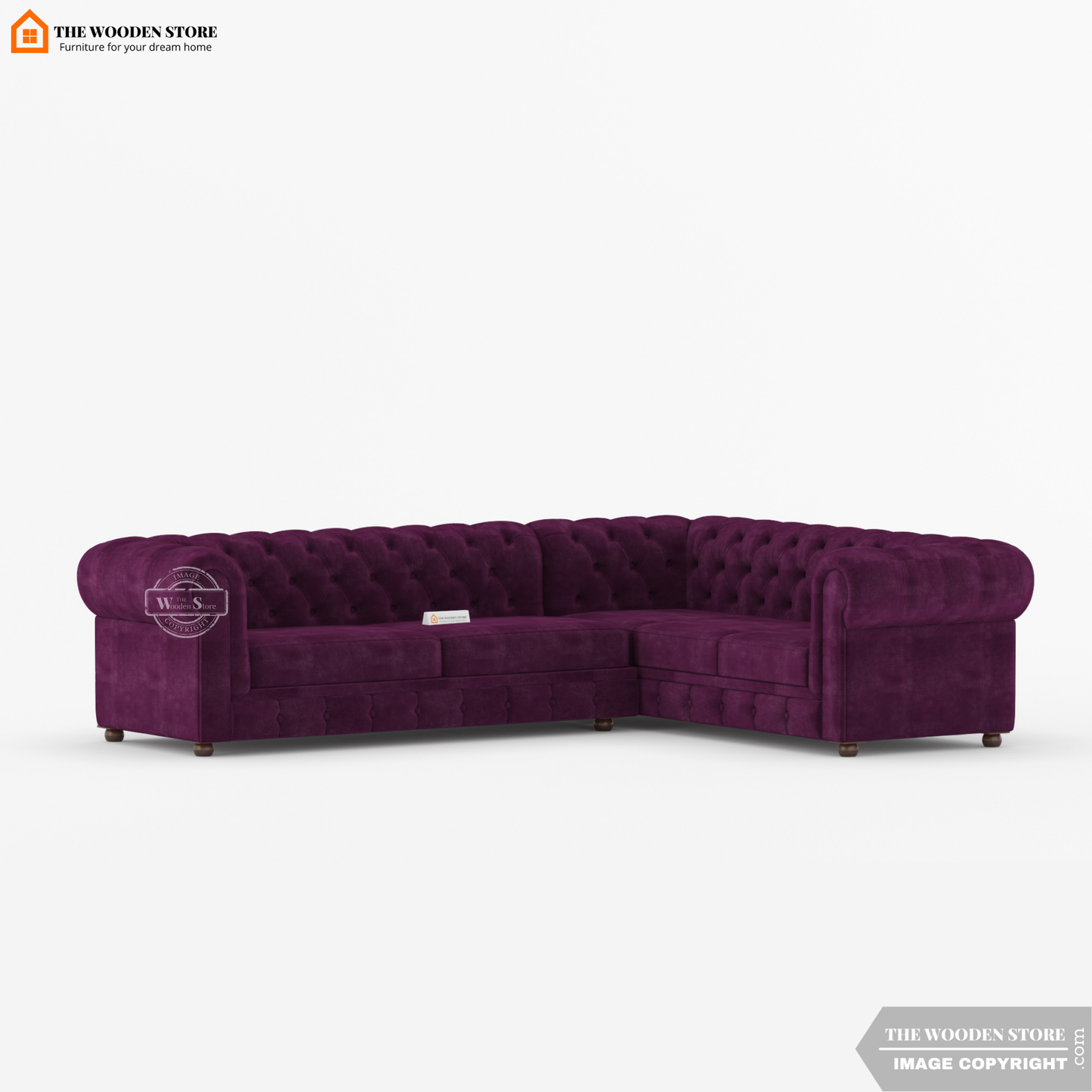 Ronin Sectional L -Shape Corner Sofa (Wine Berry)