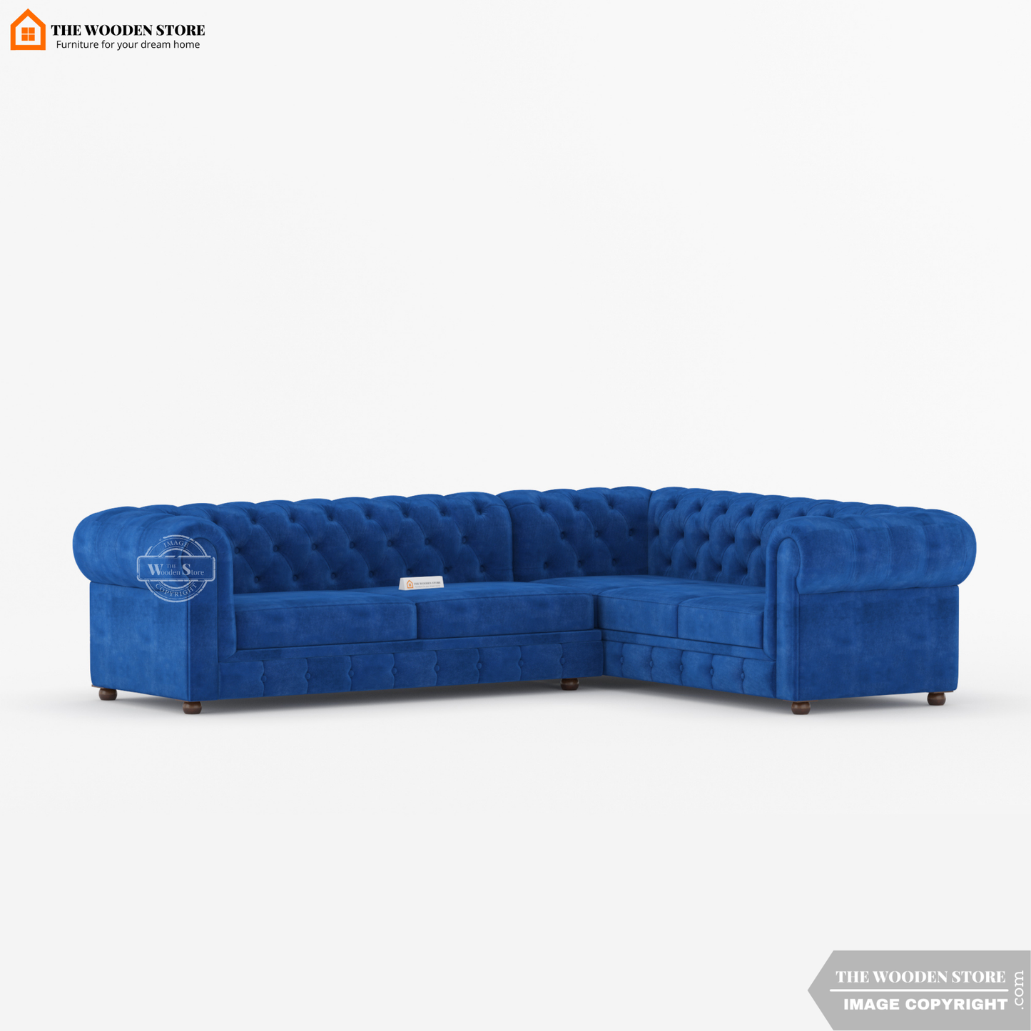 Ronin Sectional L -Shape Corner Sofa (Marine Blue)