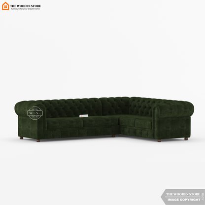 Ronin Sectional L -Shape Corner Sofa (Olive Green)