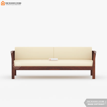 Hilltop 3 Seater Wooden Sofa (Walnut Finish)