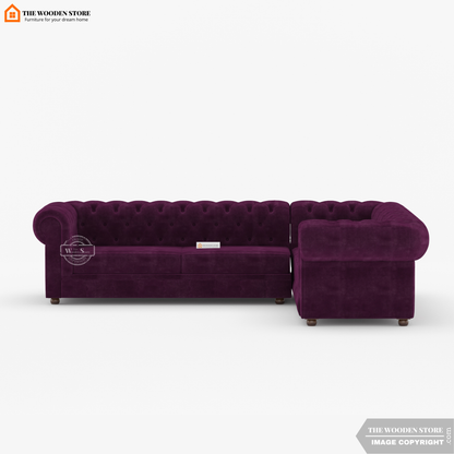 Ronin Sectional L -Shape Corner Sofa (Wine Berry)