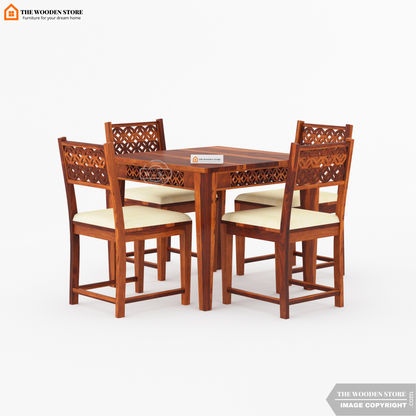 Daffy 4 Seater Dining Set (Honey Finish)