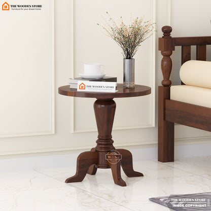 Tyler Round Side Table (Walnut Finish)