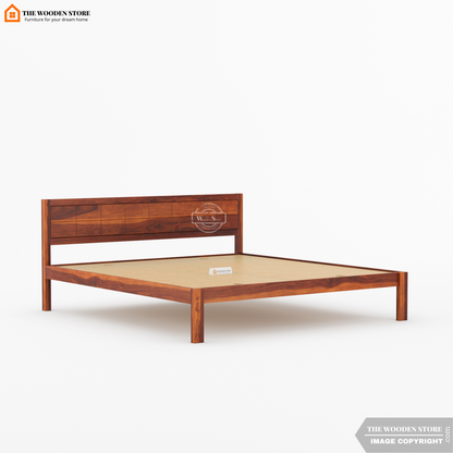 Bricks Bed without Storage (King Size, Honey Finish)