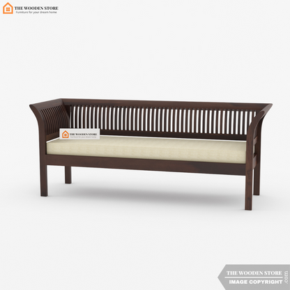 Vasundhara 3+1+1 Wooden Sofa Set (Walnut Finish)