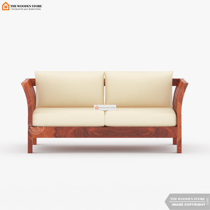 Cristen 2 Seater Wooden Sofa (Honey Finish)