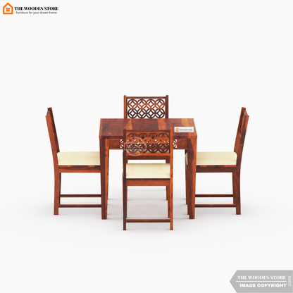Daffy 4 Seater Dining Set (Honey Finish)