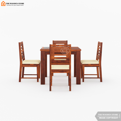 Bob 4 Seater Dining Set (Honey Finish)