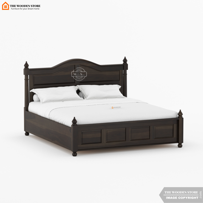 Boonville Hydraulic Bed With Storage (Queen Size, Walnut Finish)