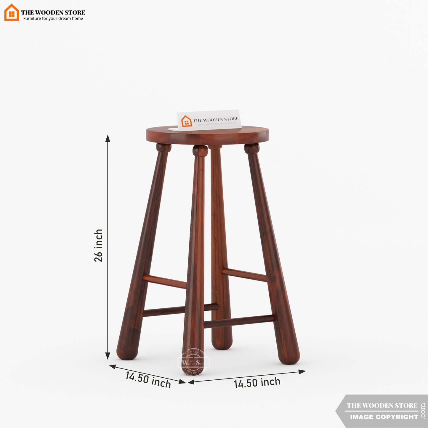 Baseball Bat Stool (Walnut Finish)