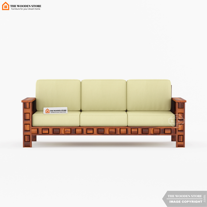 Woodwave 3+1+1 Wooden Sofa Set (Honey Finish)
