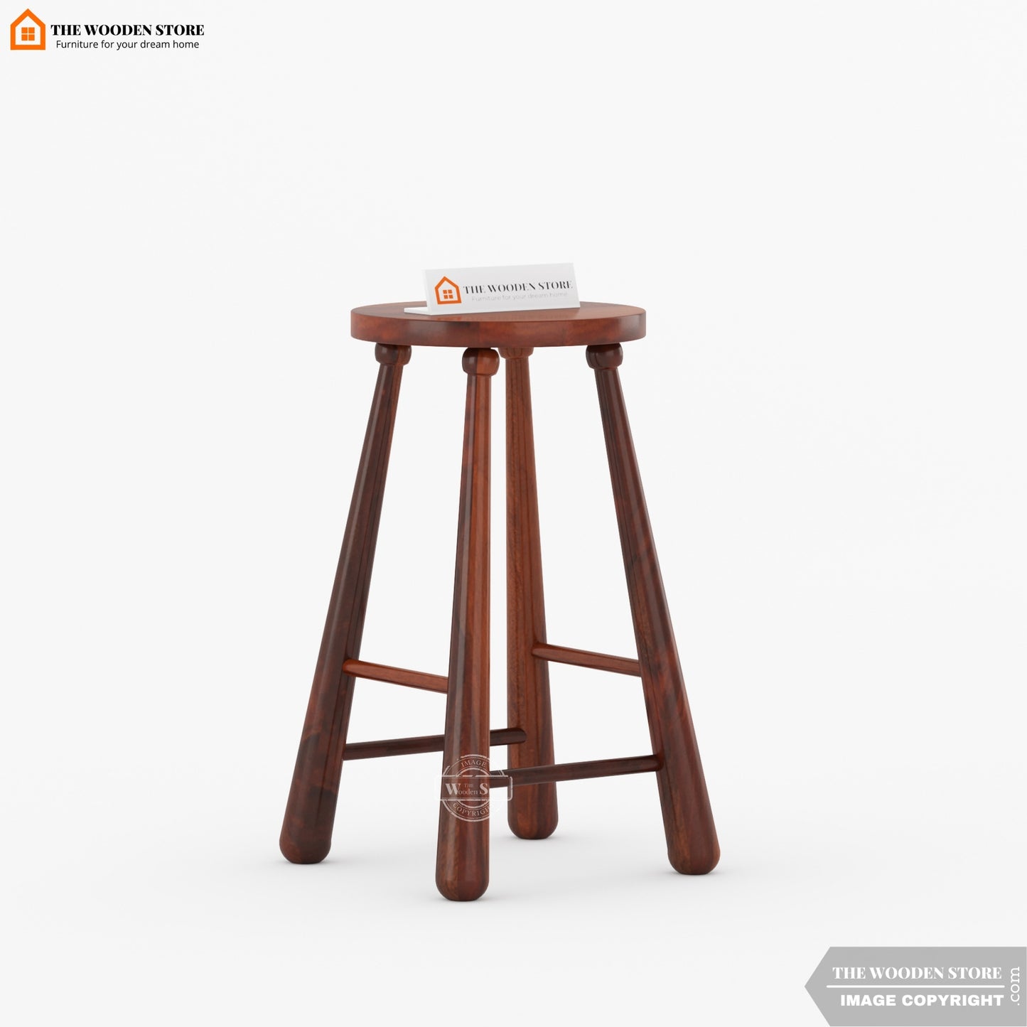 Baseball Bat Stool (Walnut Finish)