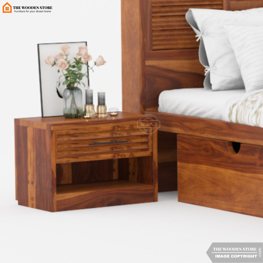 Franklin Bedside Table (Honey Finish)