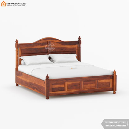Boonville Hydraulic Bed With Storage (Queen Size, Honey Finish)