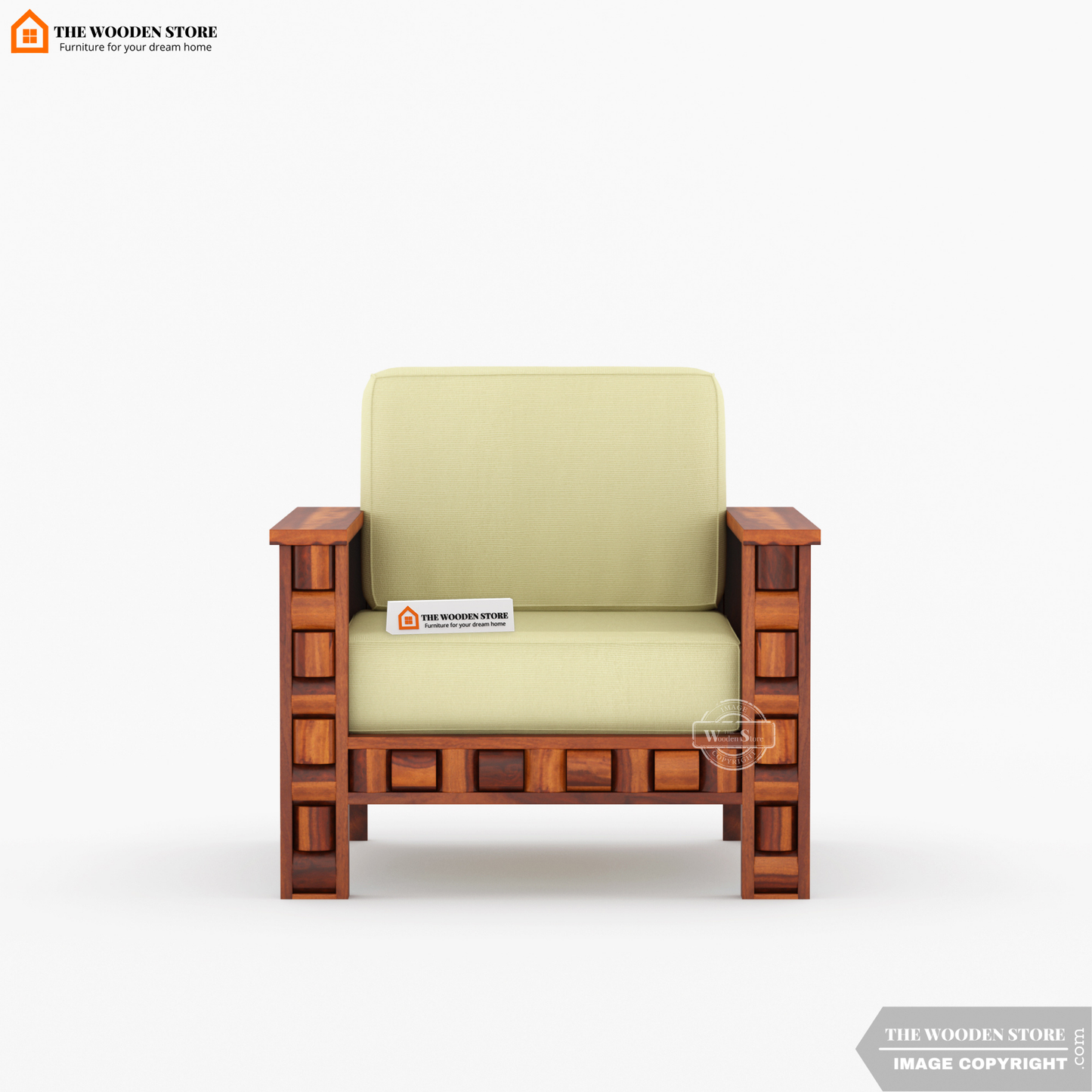 Woodwave 3+1+1 Wooden Sofa Set (Honey Finish)