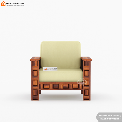 Woodwave 3+1+1 Wooden Sofa Set (Honey Finish)