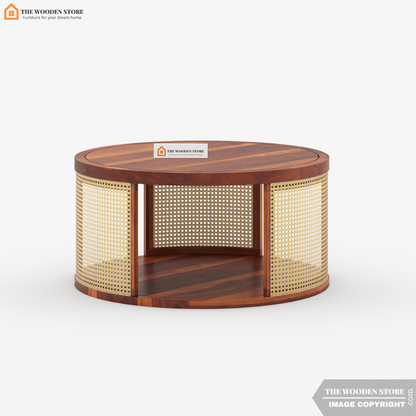 Carter Round Coffee Table (Honey Finish)