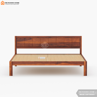 Bricks Bed without Storage (King Size, Honey Finish)