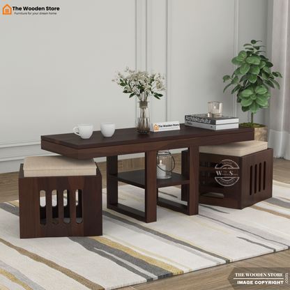 Bob Coffee Table Set Set of 3 (Walnut Finish)