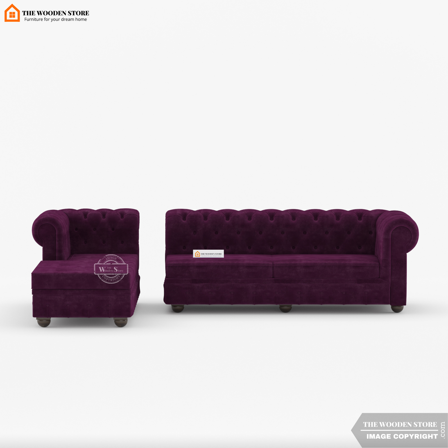 Ronin L - Shape Left Aligned Corner Sofa (Wine Berry)