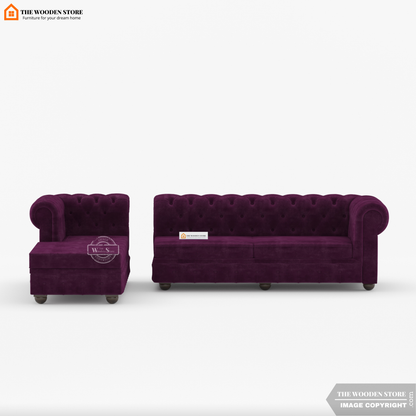 Ronin L - Shape Left Aligned Corner Sofa (Wine Berry)