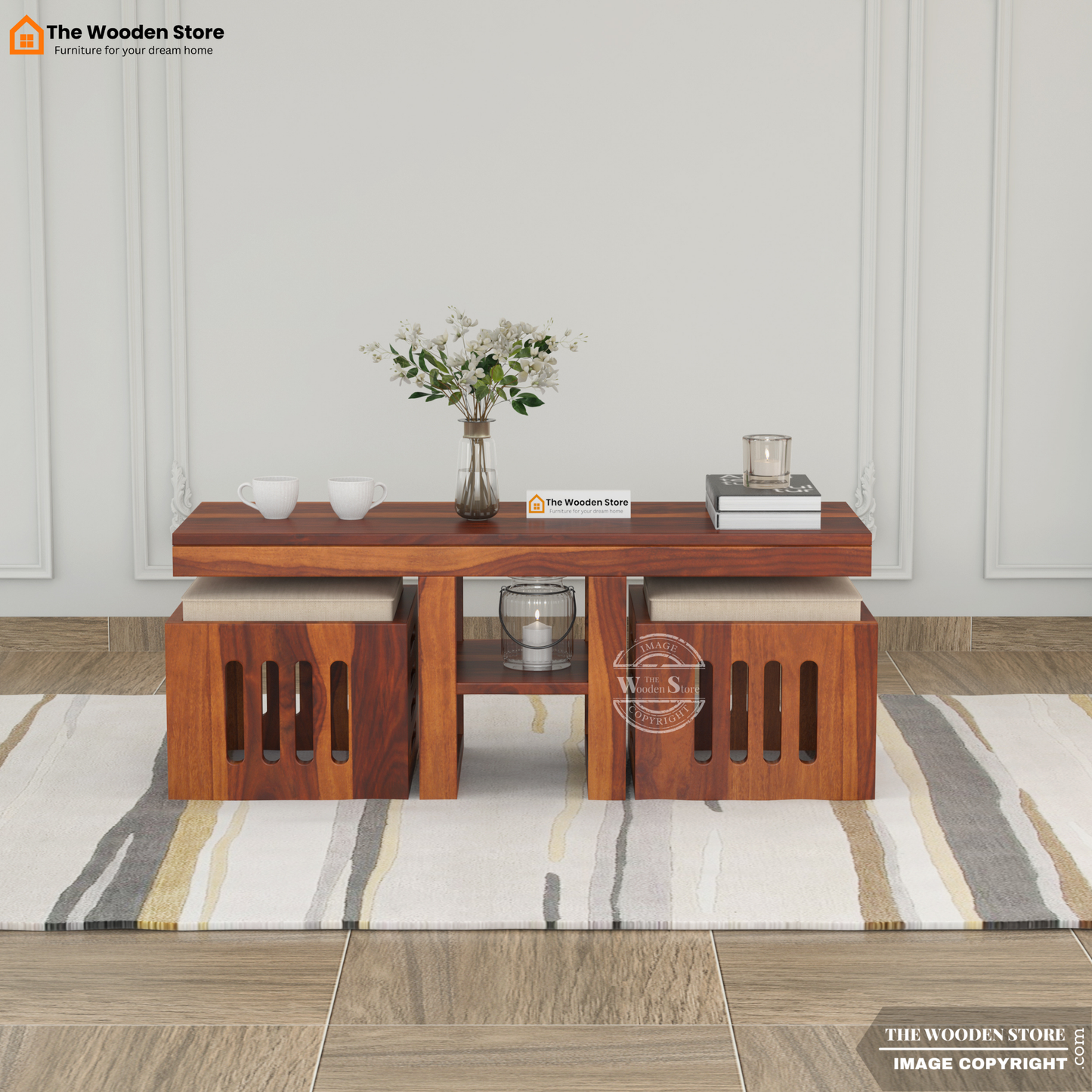 Bob Coffee Table Set Set of 3 (Honey Finish)