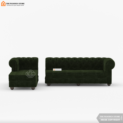 Ronin L - Shape Left Aligned Corner Sofa (Olive Green)
