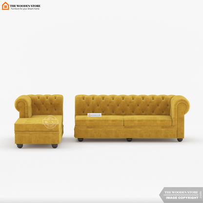 Ronin L - Shape Left Aligned Corner Sofa (Orange Gold)
