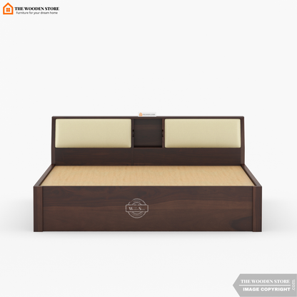 Walker Hydraulic Bed With Storage (King Size, Walnut Finish)