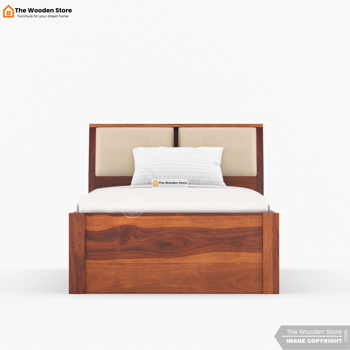 Walker Single Bed With Drawer Storage (Honey Finish)