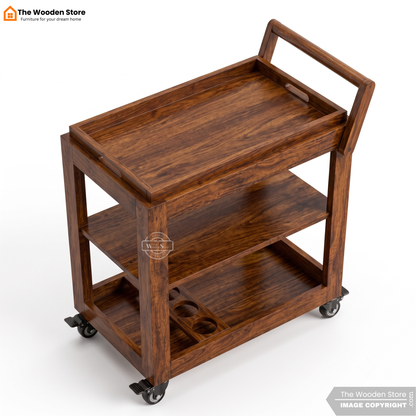 Hesper Bar Trolley (Honey Finish)