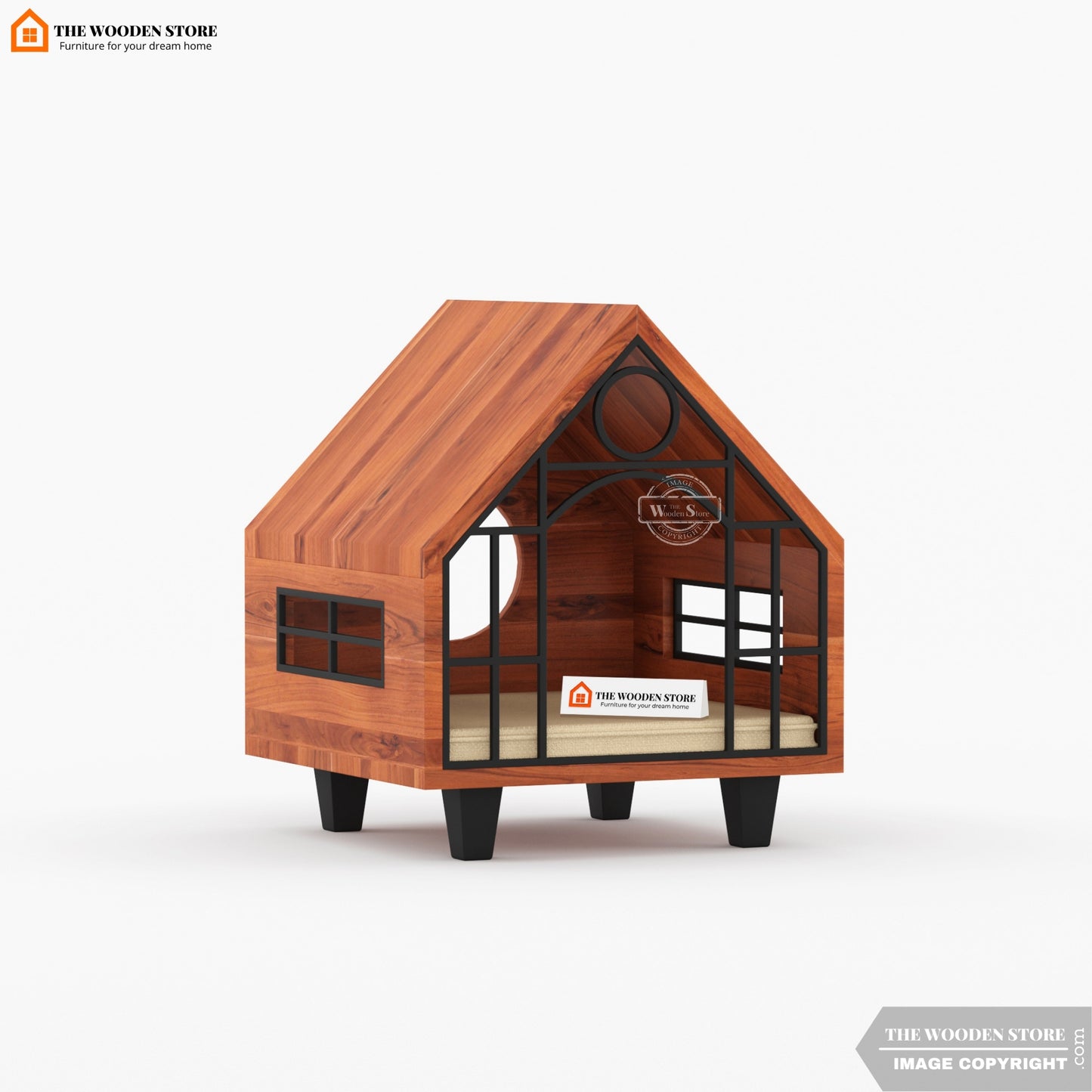 Verden Wooden Cat House (Honey Finish)