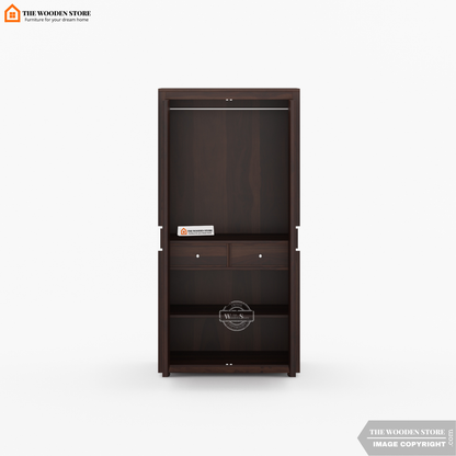 Joel 2 Door Multi-Utility Wardrobe (Walnut Finish)
