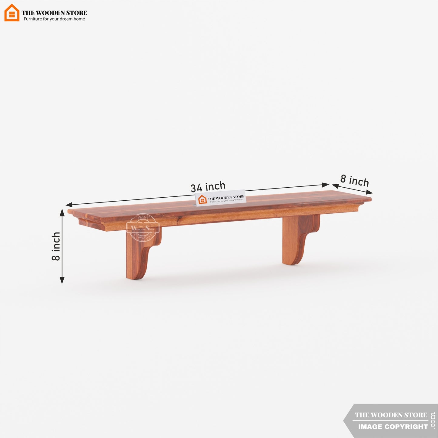Kylie Wall Shelf (Honey Finish)