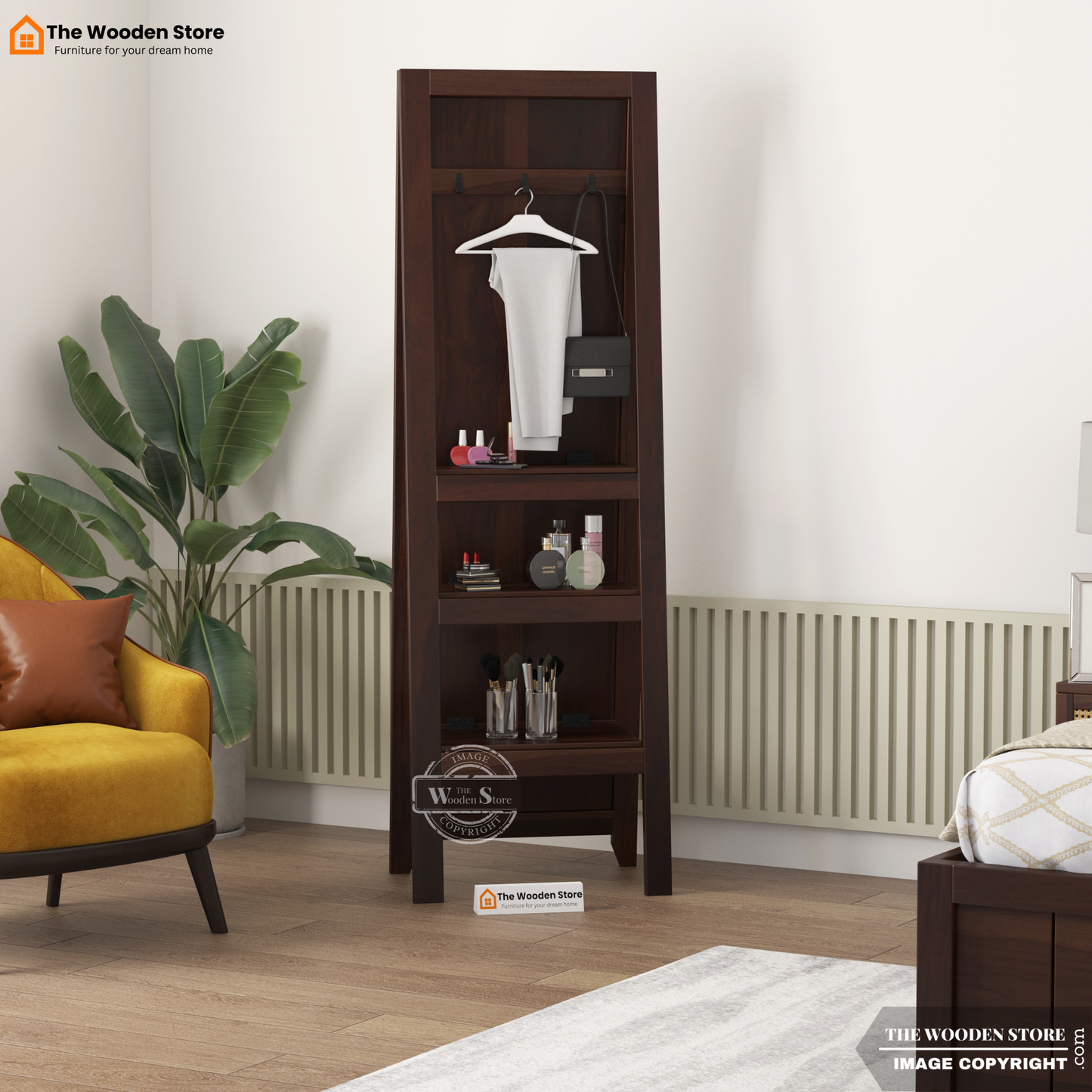 Mantis Dressing Table With Storage (Walnut Finish)