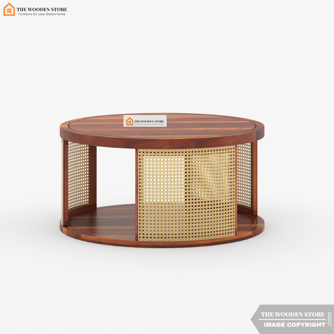 Carter Round Coffee Table (Honey Finish)