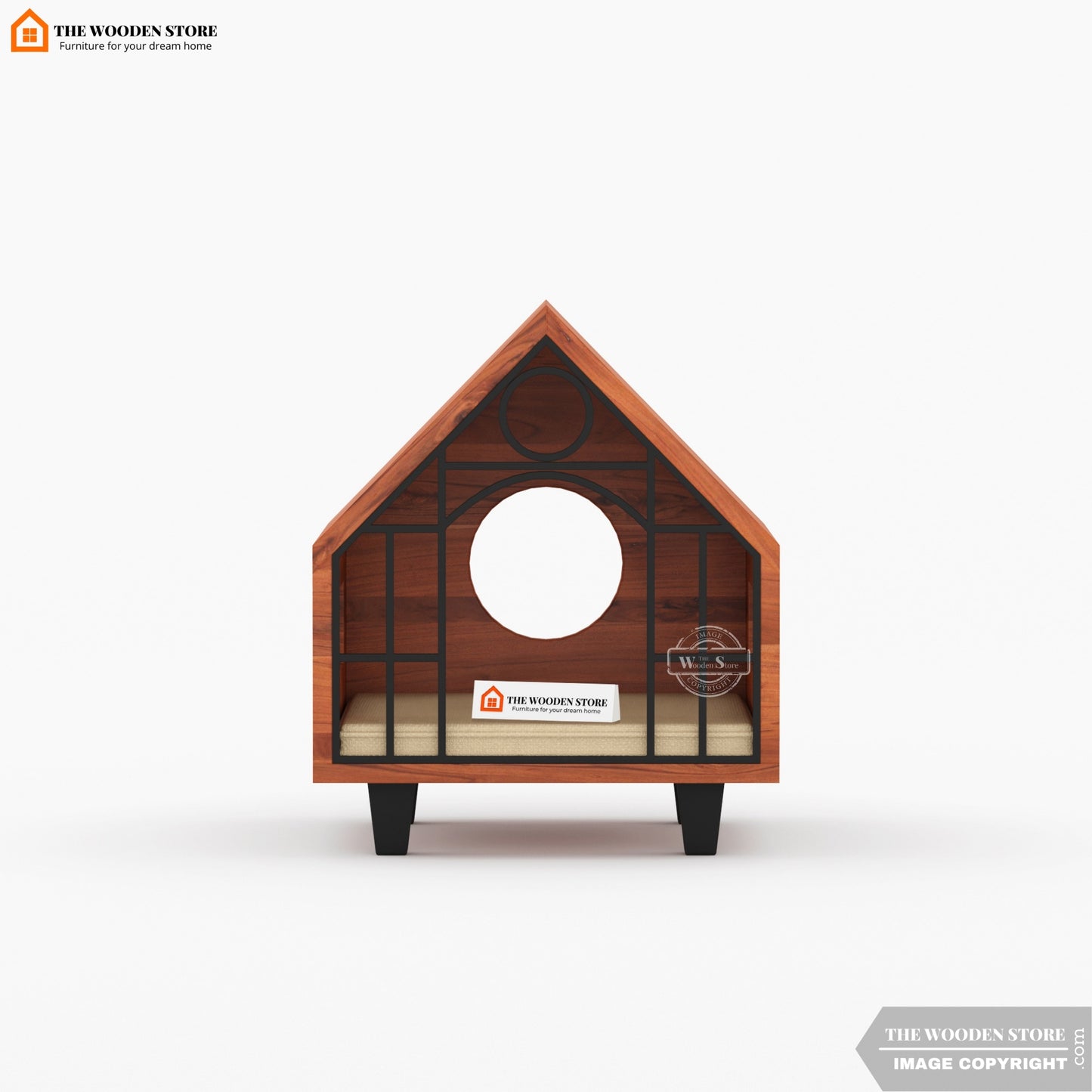 Verden Wooden Cat House (Honey Finish)