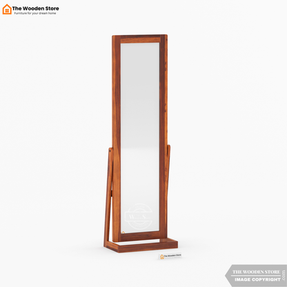 Holly Sheesham Wood Full Length Dressing Mirror (Honey Finish)