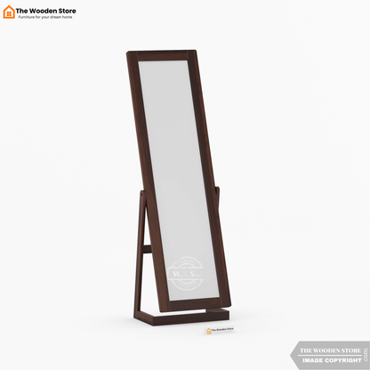 Holly Sheesham Wood Full Length Dressing Mirror (Walnut Finish)