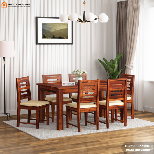 Bob 6 Seater Dining Set (Honey Finish)