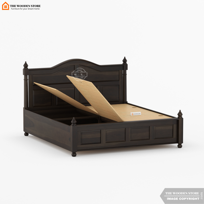 Boonville Bed With Box Storage (King Size, Walnut Finish)