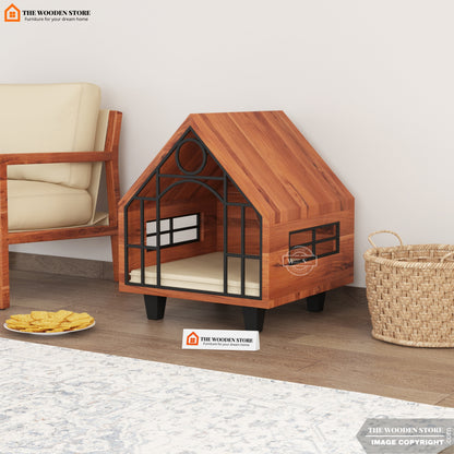 Verden Wooden Cat House (Honey Finish)