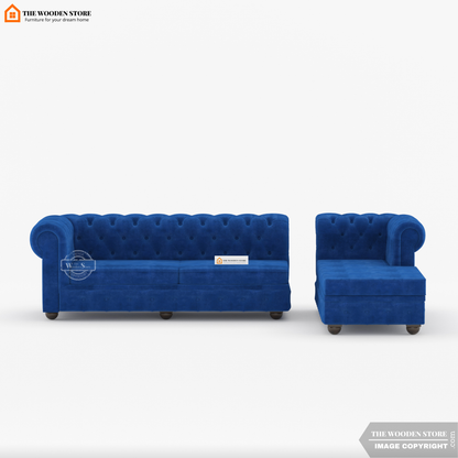 Ronin L - Shape Right Aligned Corner Sofa (Marine Blue)